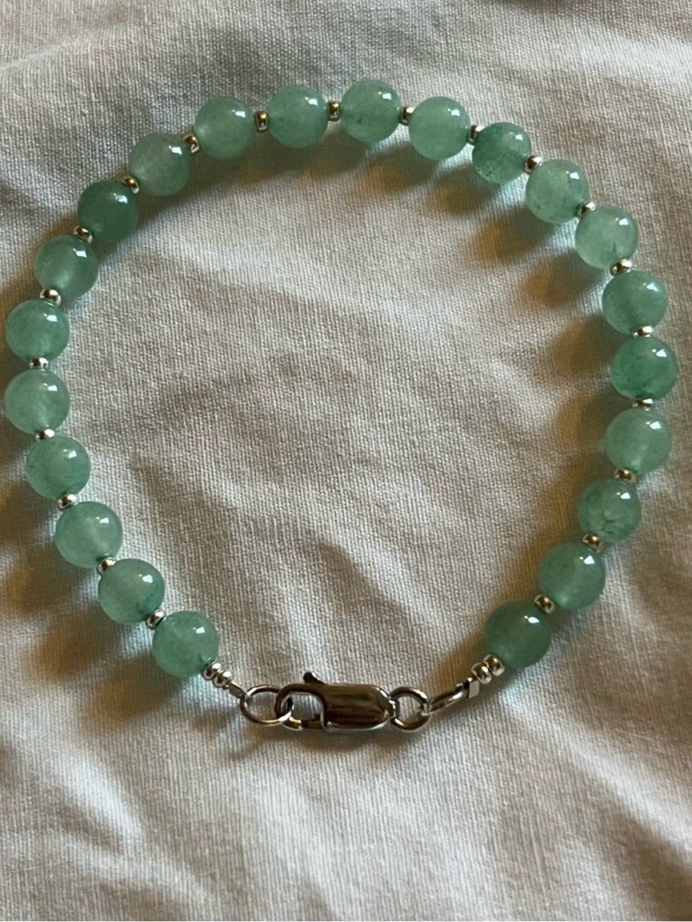 Green aventurine Sterling silver bracelet